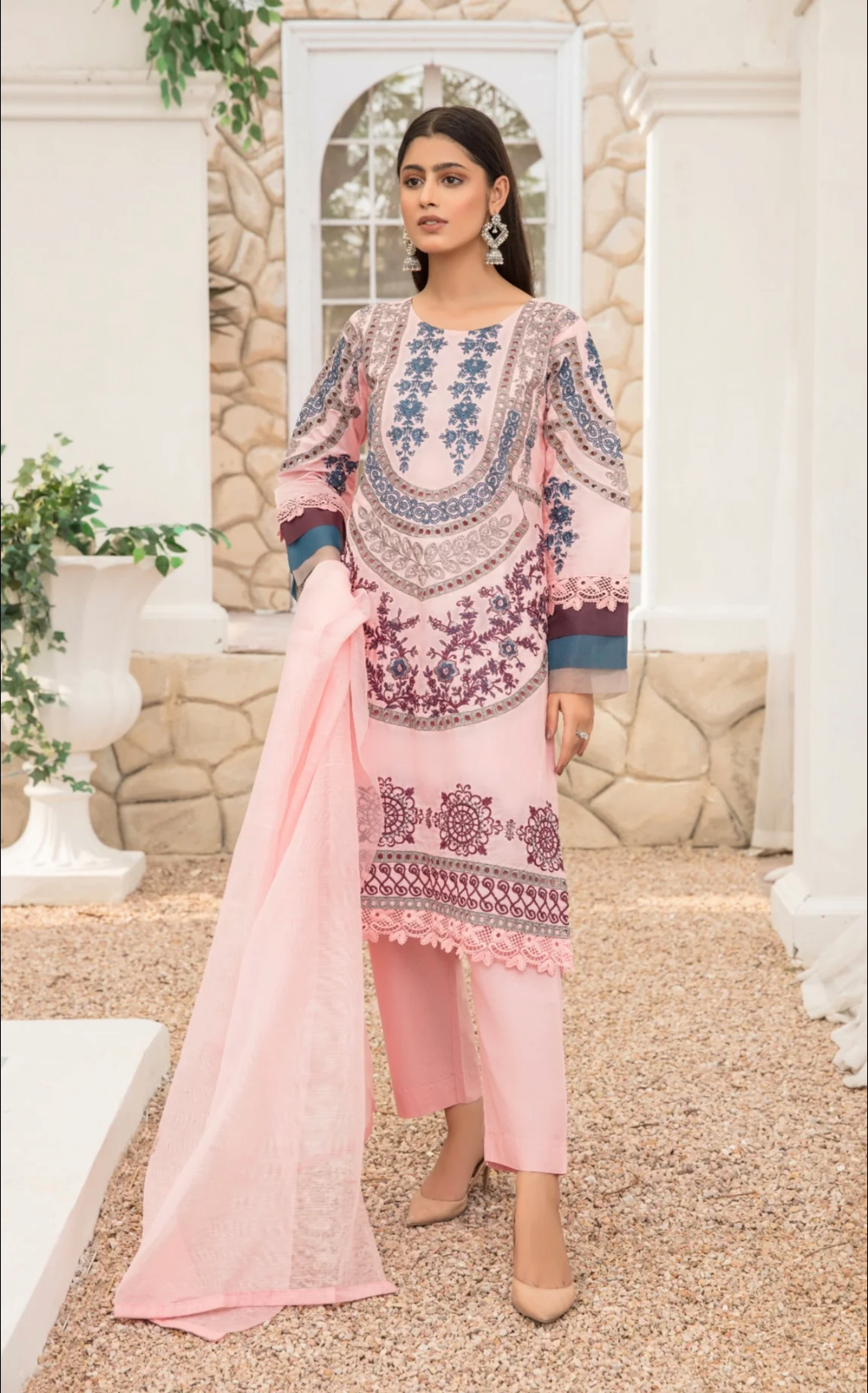 Pink Mahima Lawn Ladies Suit
