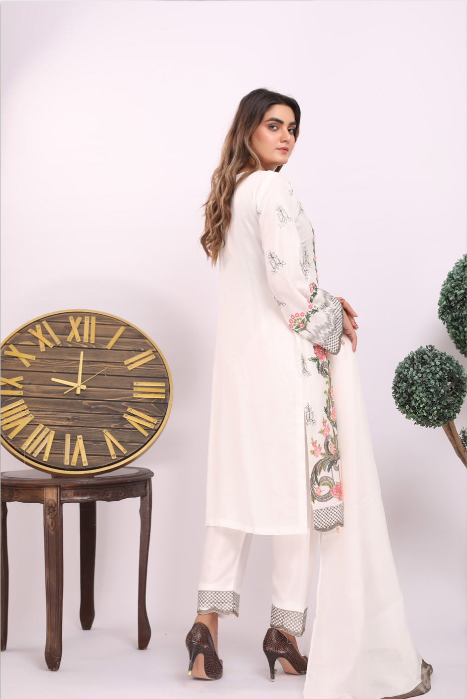 White Linen Ladies Suit