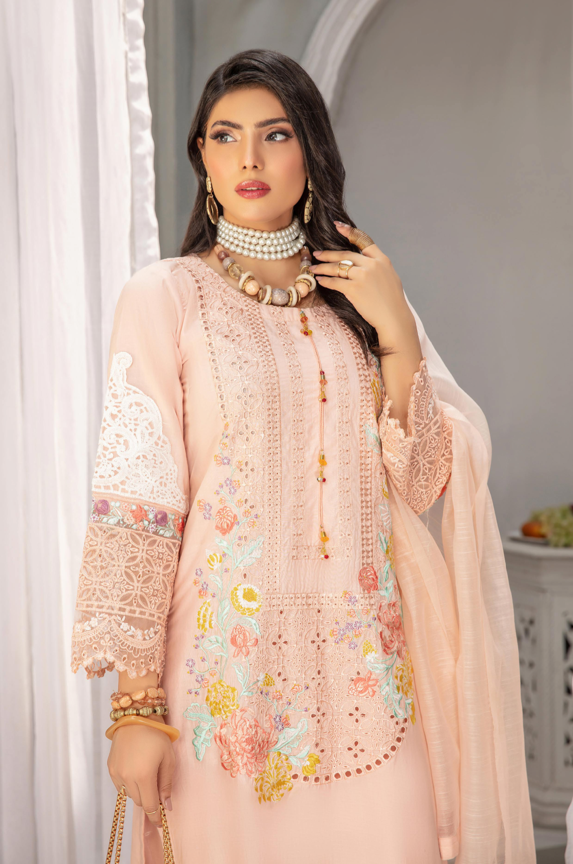 Light Pink Zoha Cotton Ladies Suit