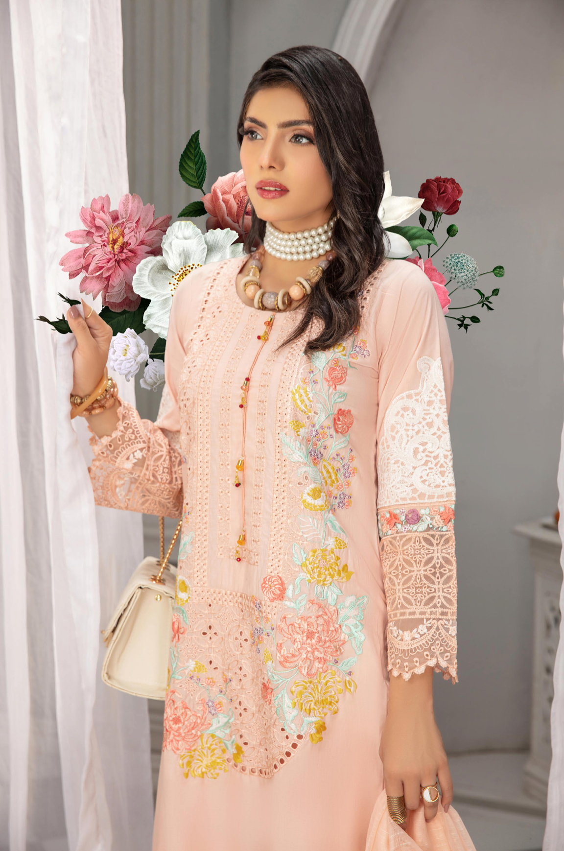 Light Pink Zoha Cotton Ladies Suit