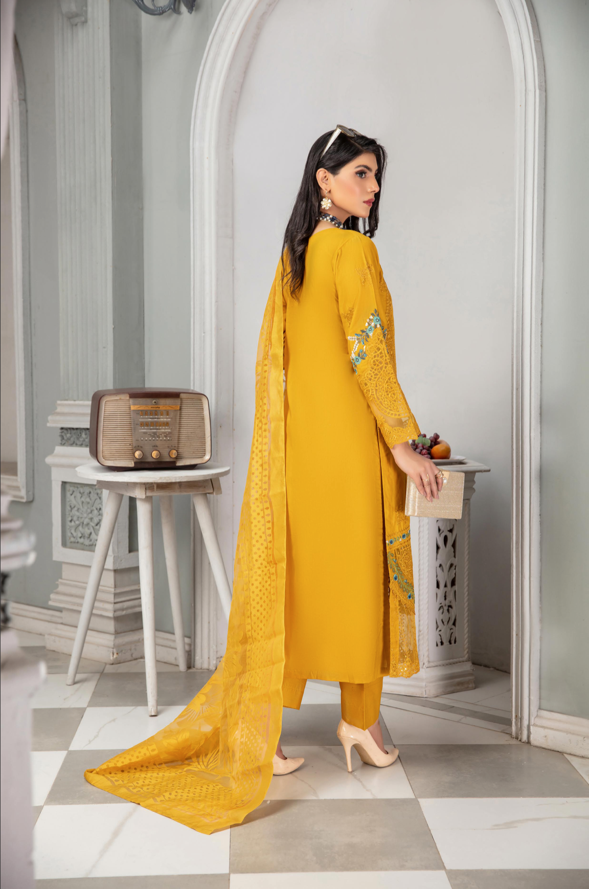 Dark Mustard Yellow Zoha Cotton Ladies Suit