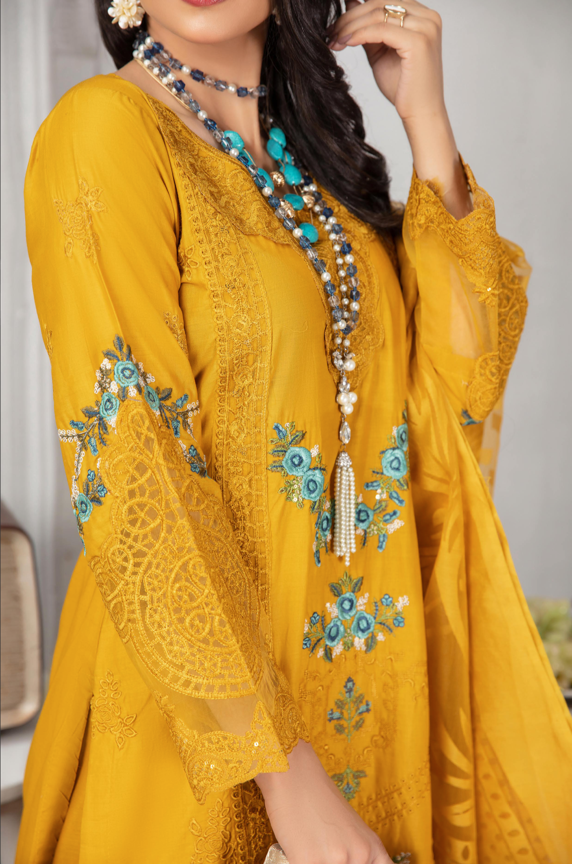 Dark Mustard Yellow Zoha Cotton Ladies Suit