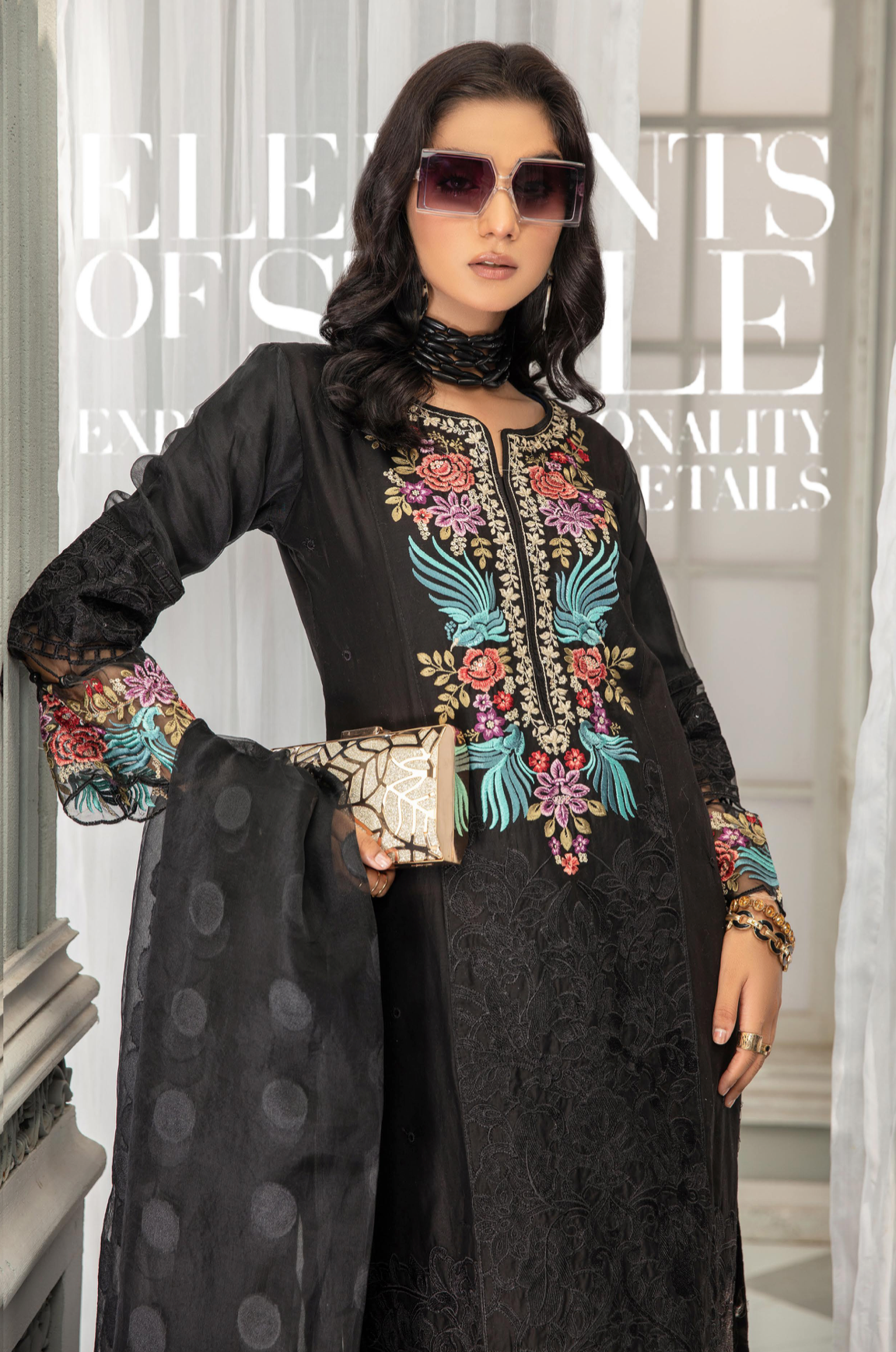 Black Zoha Cotton Ladies Suit