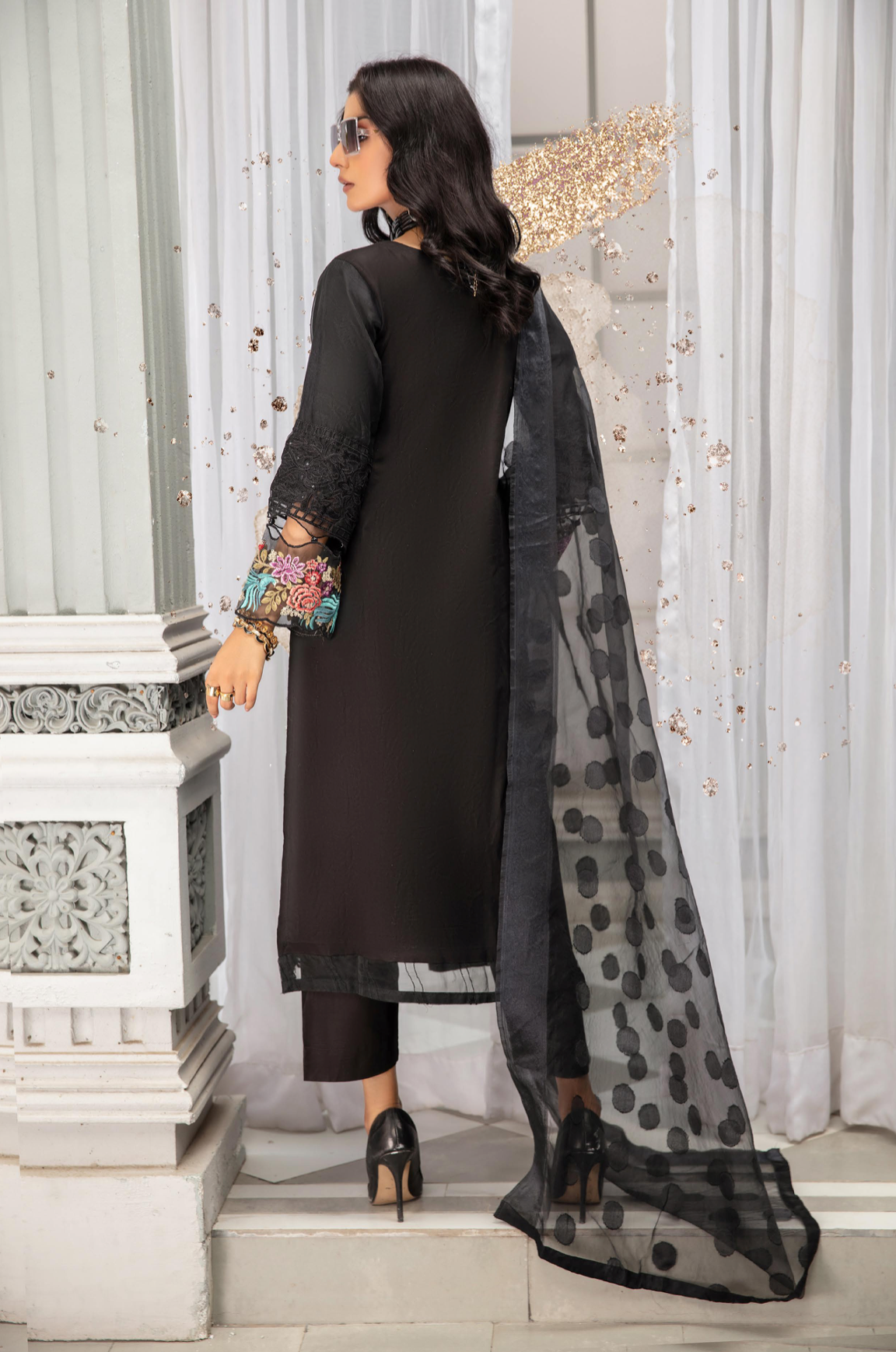 Black Zoha Cotton Ladies Suit