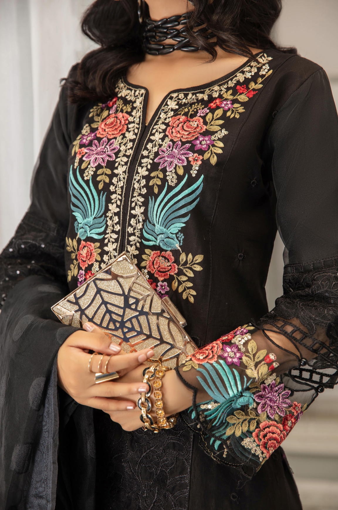 Black Zoha Cotton Ladies Suit
