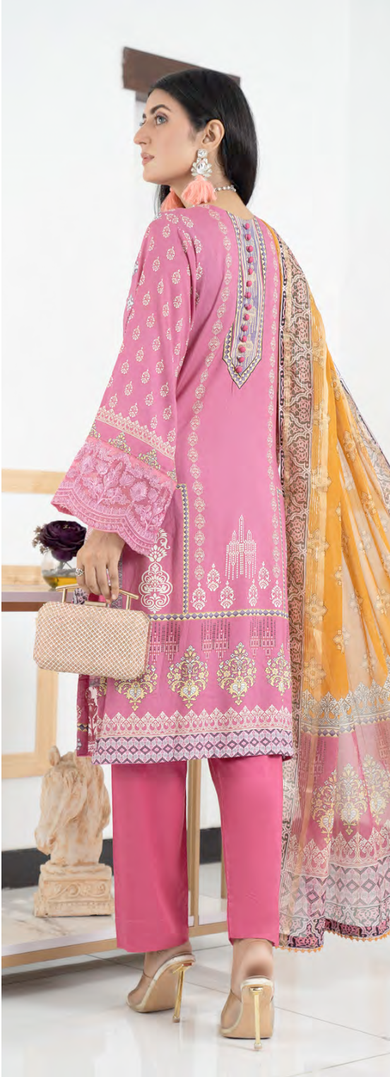 Pink Munira Designer Linen Ladies Suit