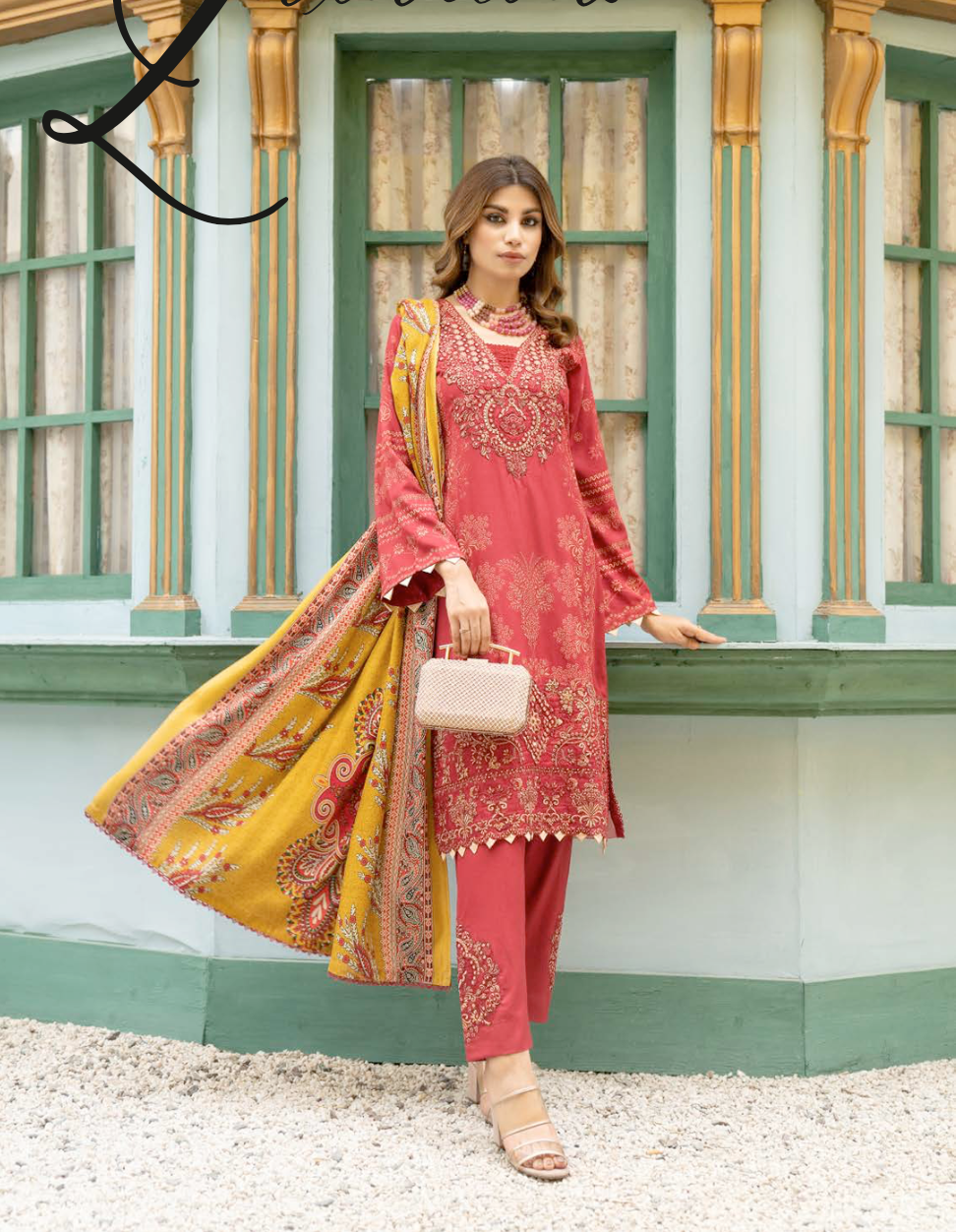 Maroon Munira Designer Dhanak Ladies Suit