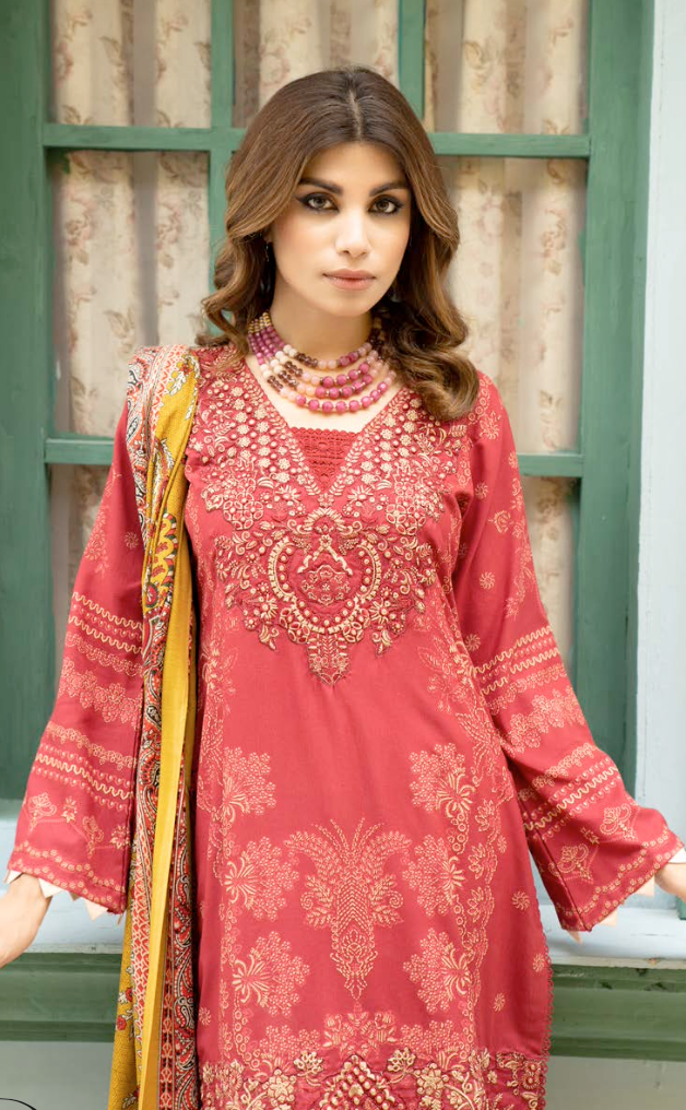 Maroon Munira Designer Dhanak Ladies Suit