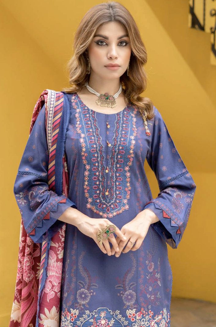 Blue Munira Designer Dhanak Ladies Suit