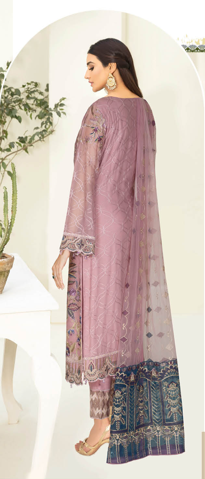 Lilac Nayab by Ramsha Chiffon Ladies Suit