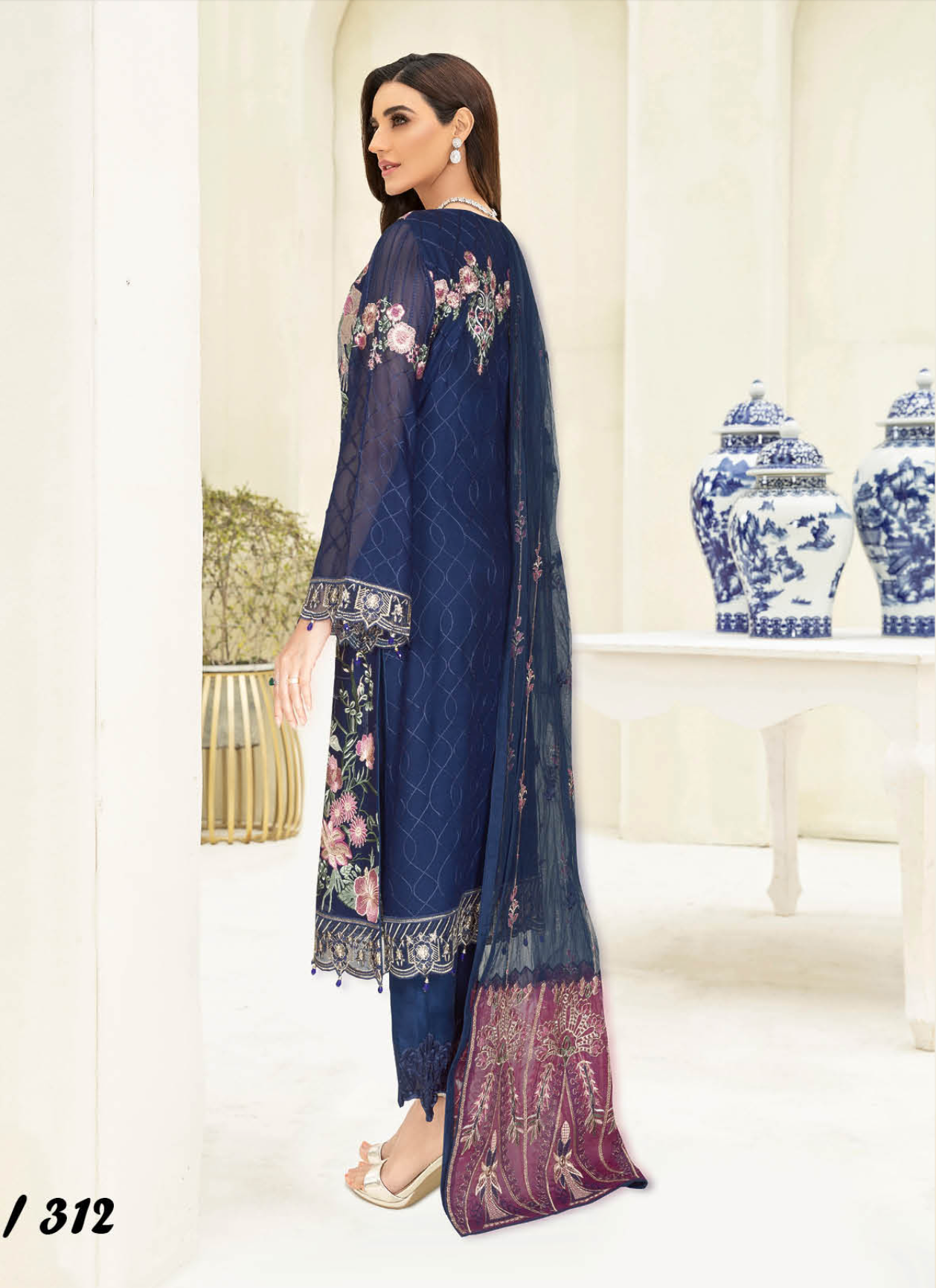 Navy Blue Nayab by Ramsha Chiffon Ladies Suit