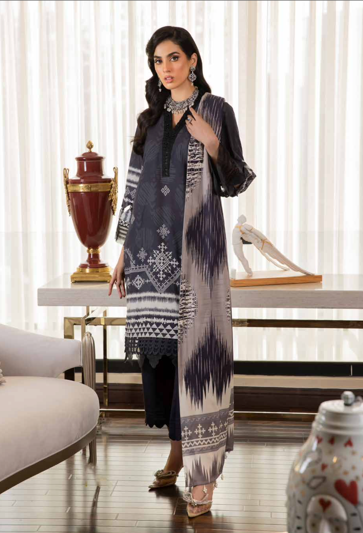 Black Nureh Khaddar Ladies Suit