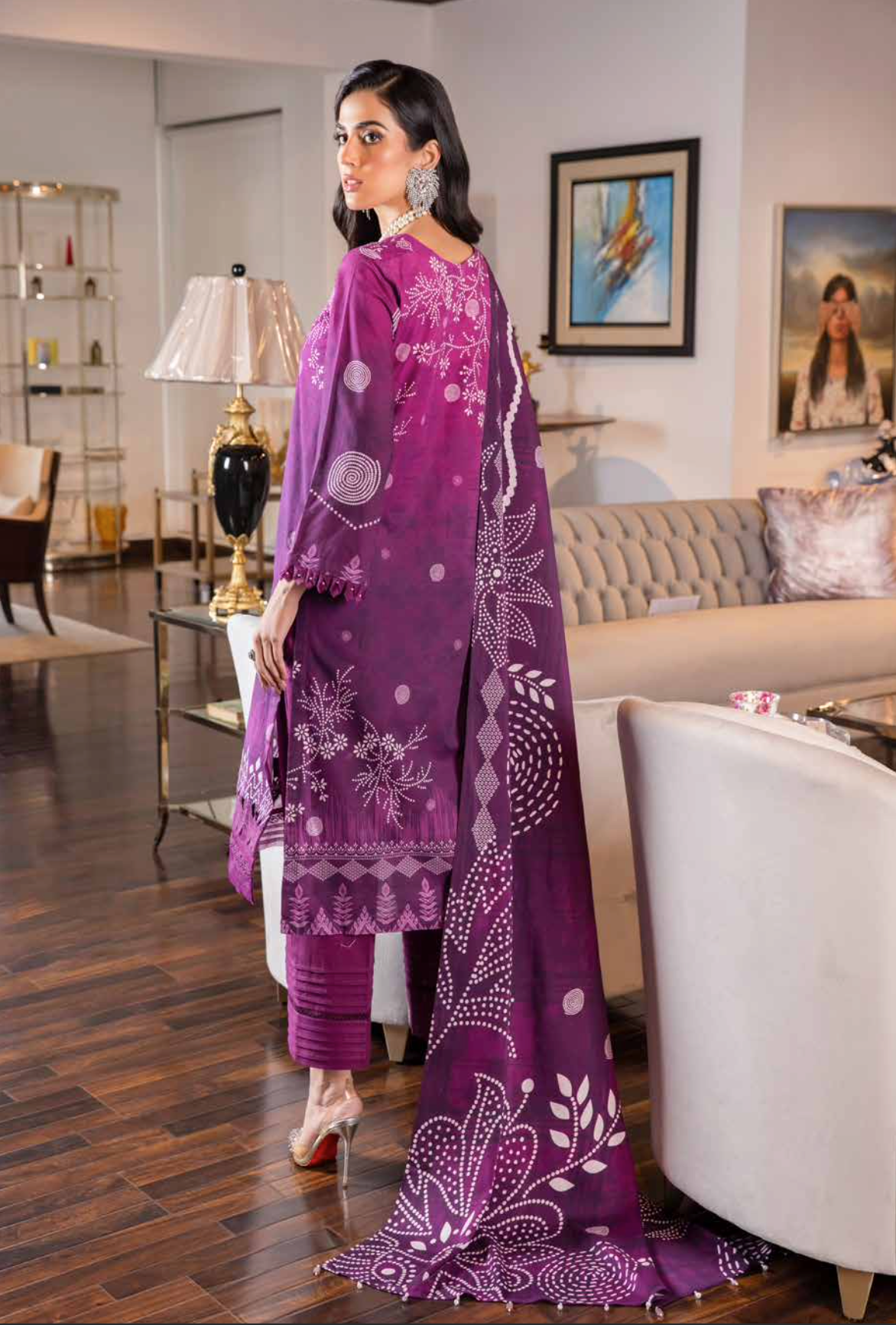 Purple Nureh Khaddar Ladies Suit