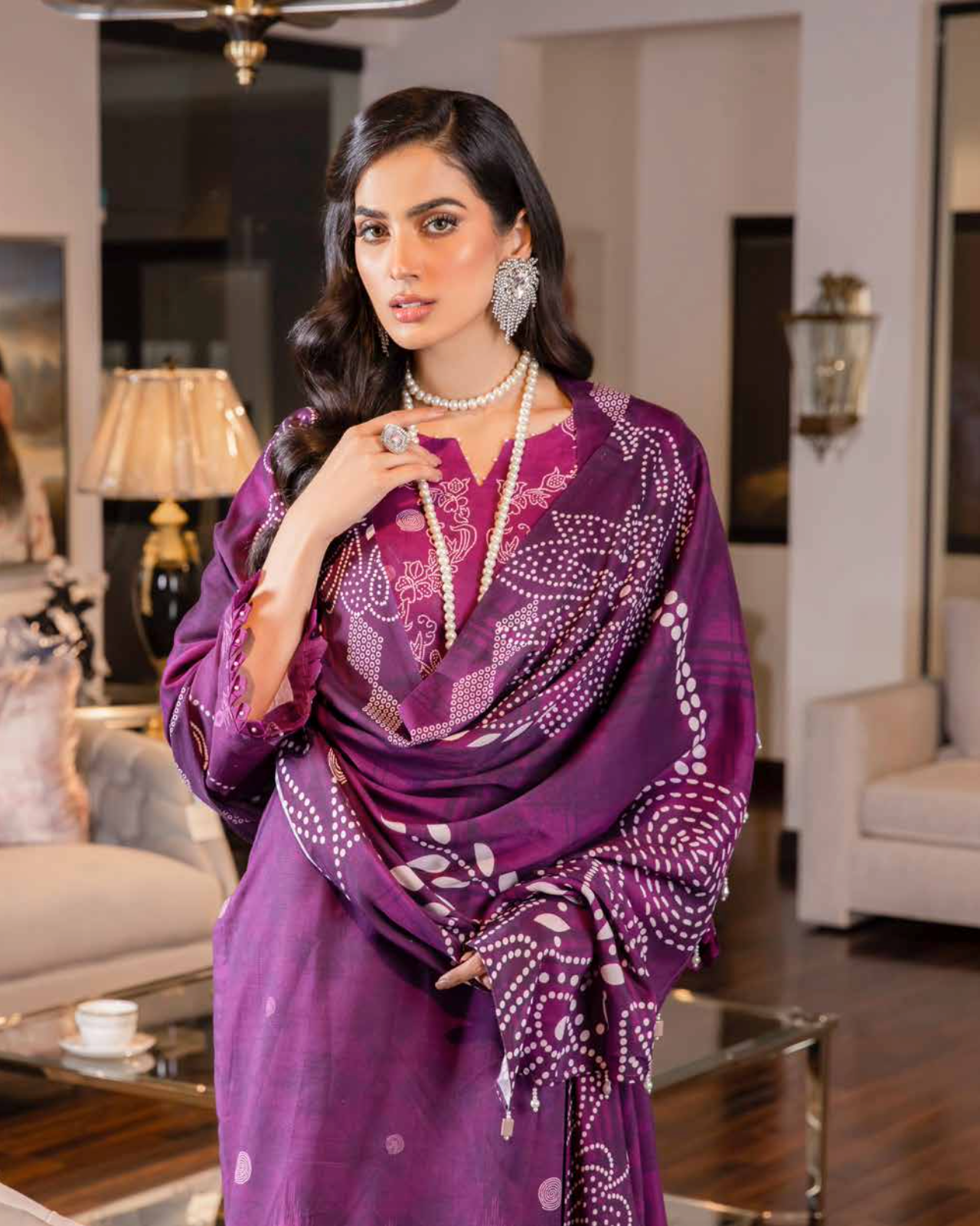 Purple Nureh Khaddar Ladies Suit