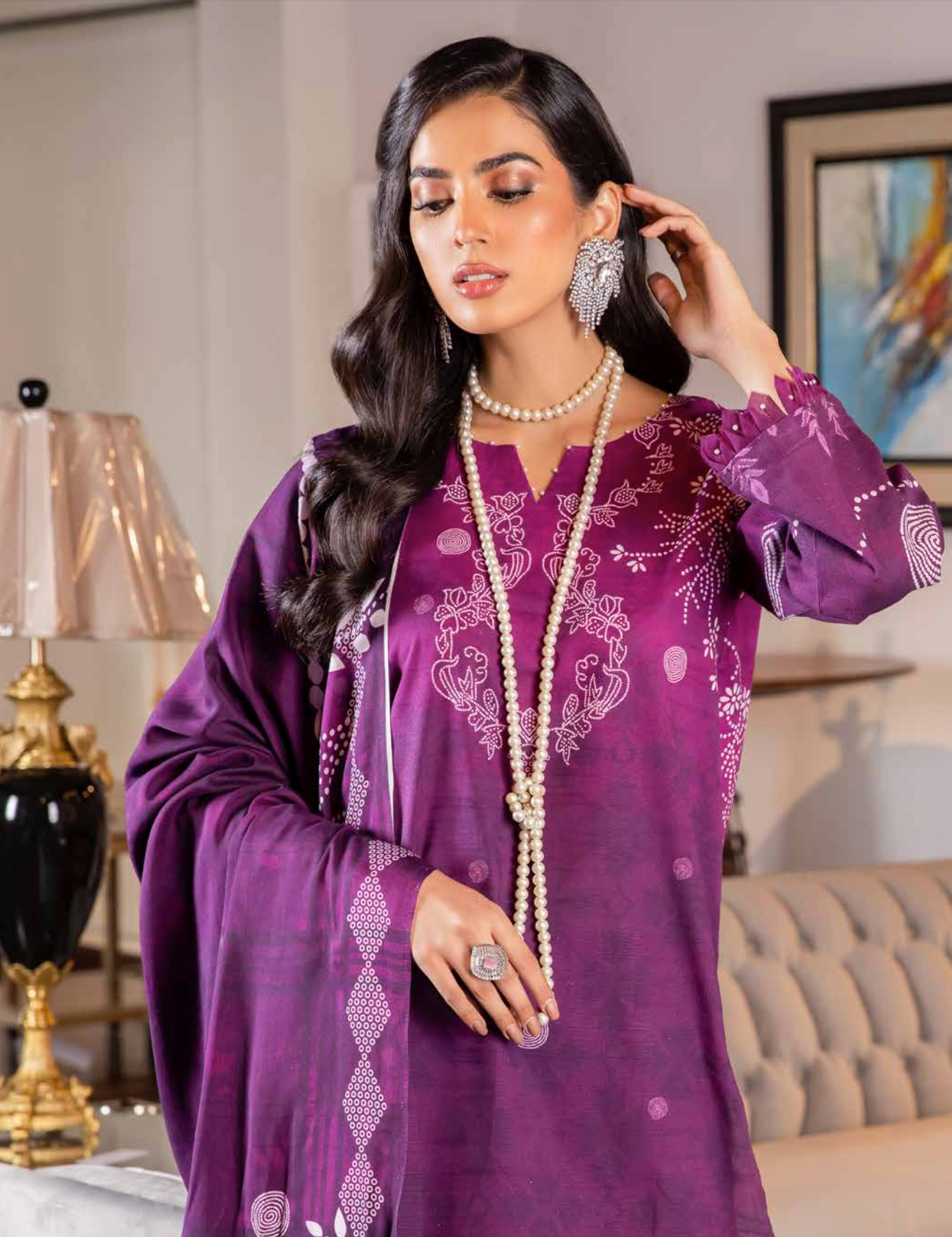Purple Nureh Khaddar Ladies Suit