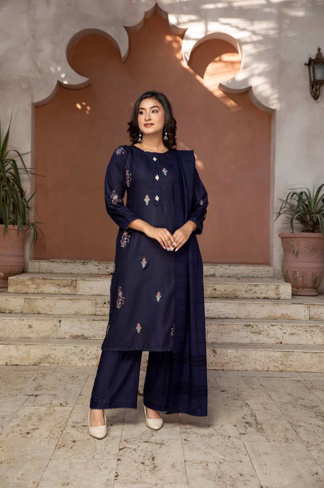 Navy Blue Umang Dhanak Ladies Suit
