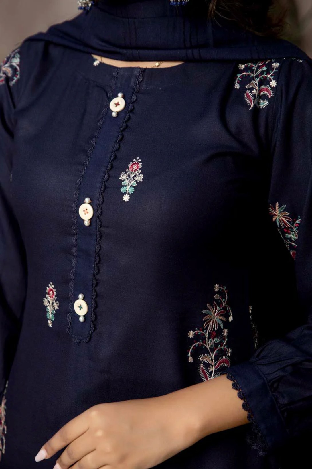 Navy Blue Umang Dhanak Ladies Suit