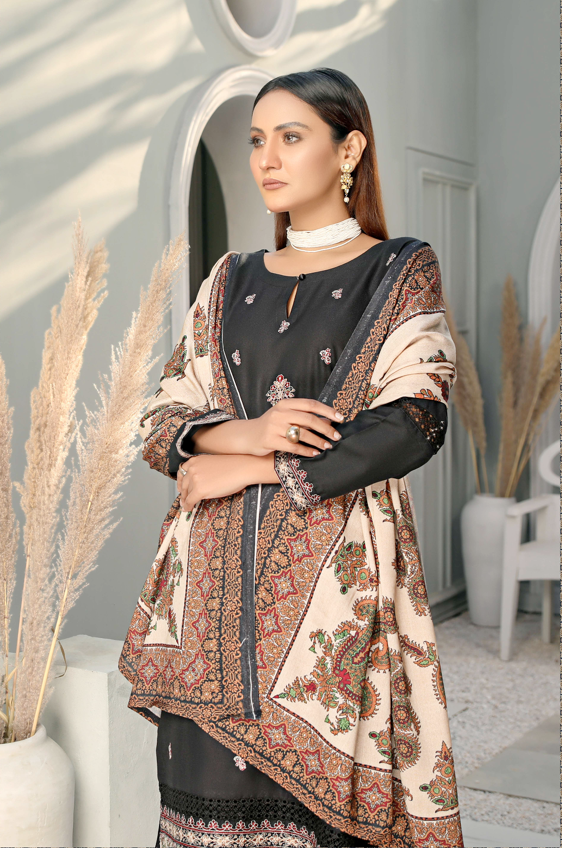 Black Alpine Kashmiri Ladies Suit