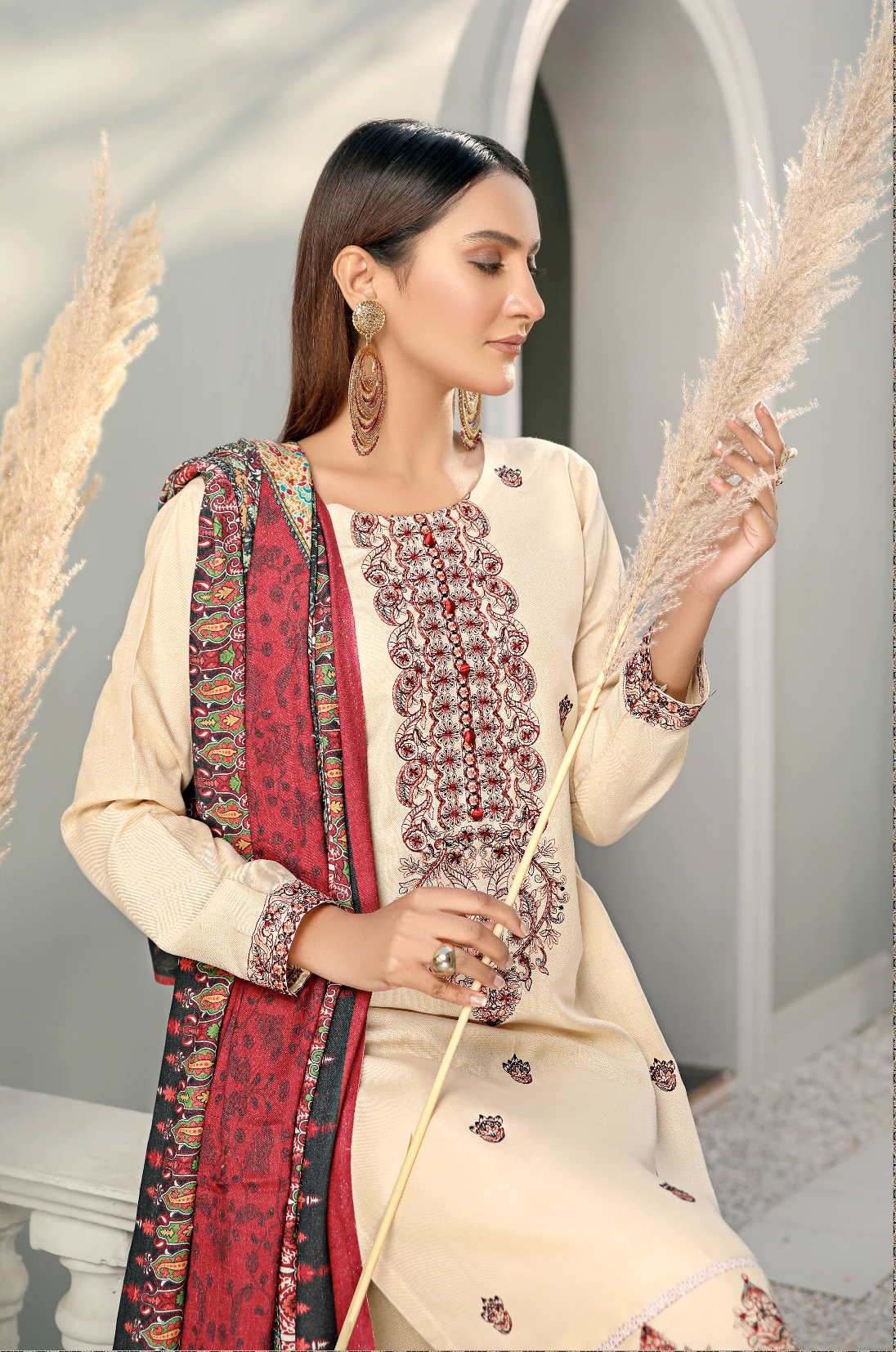 Beige Alpine Kashmiri Ladies Suit