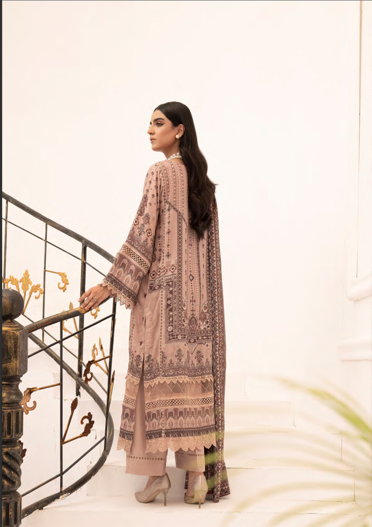 Dusty Pink 'Fusion' Dhanak Ladies Suit