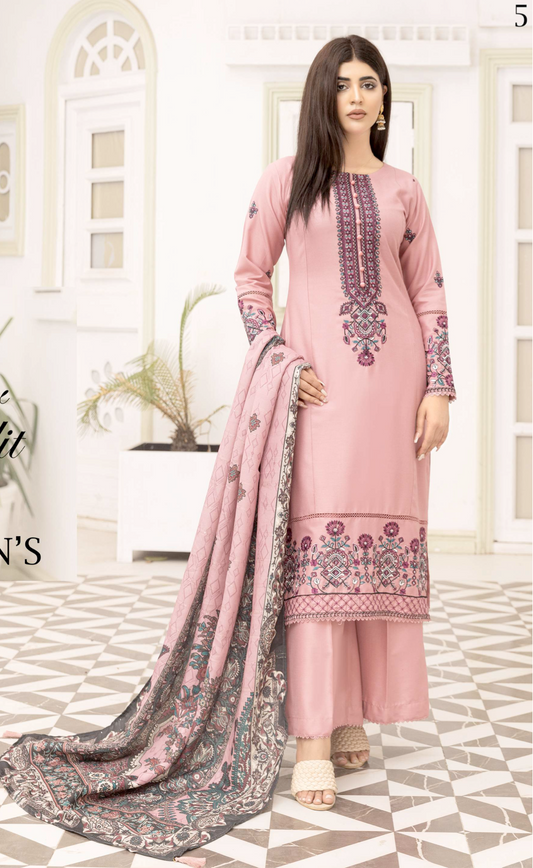 Pink 'Maahi' Dhanak Ladies Suit