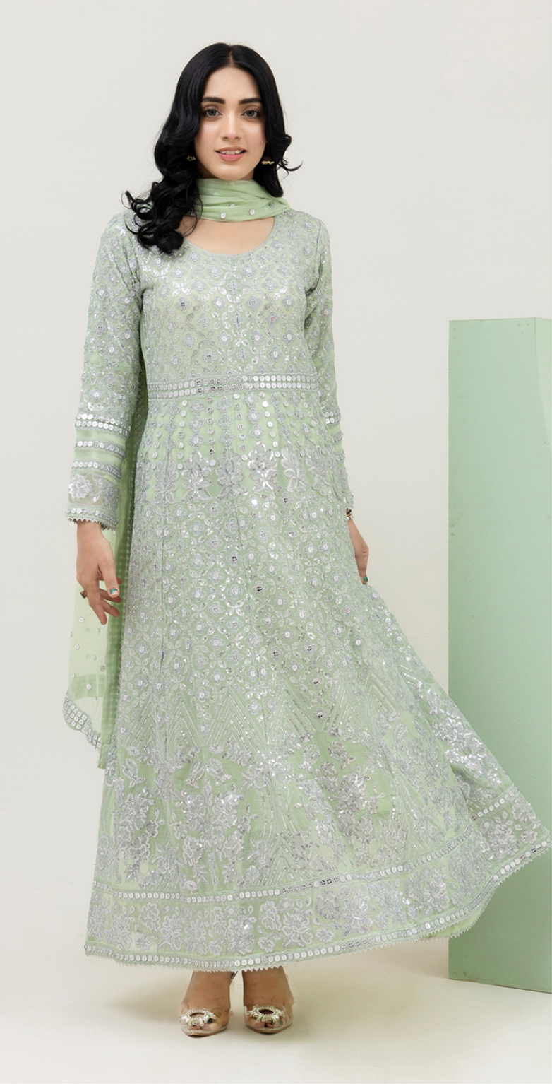 Green 'Saath Saath' Luxury Chiffon Ladies Suit