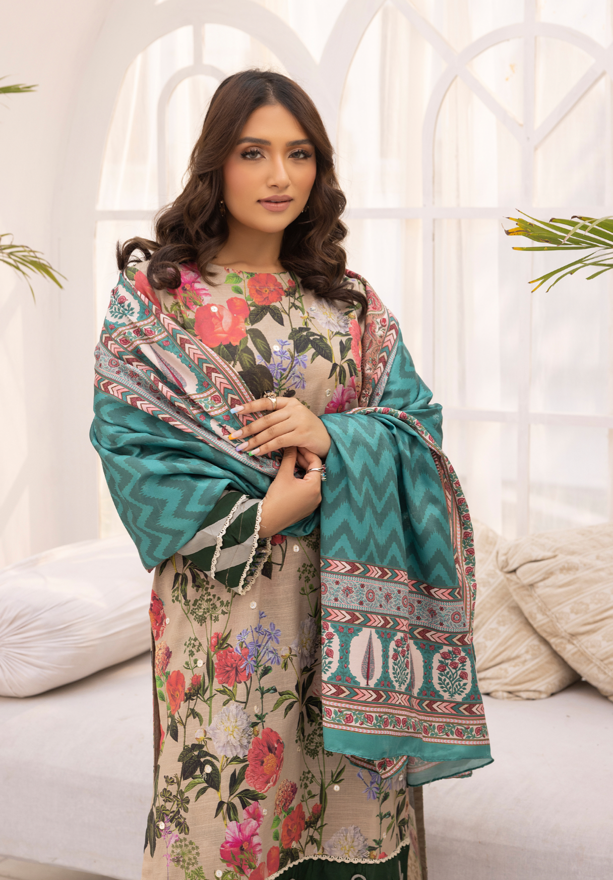 Light Brown Gold 'Bliss' Khaddar Ladies Suit