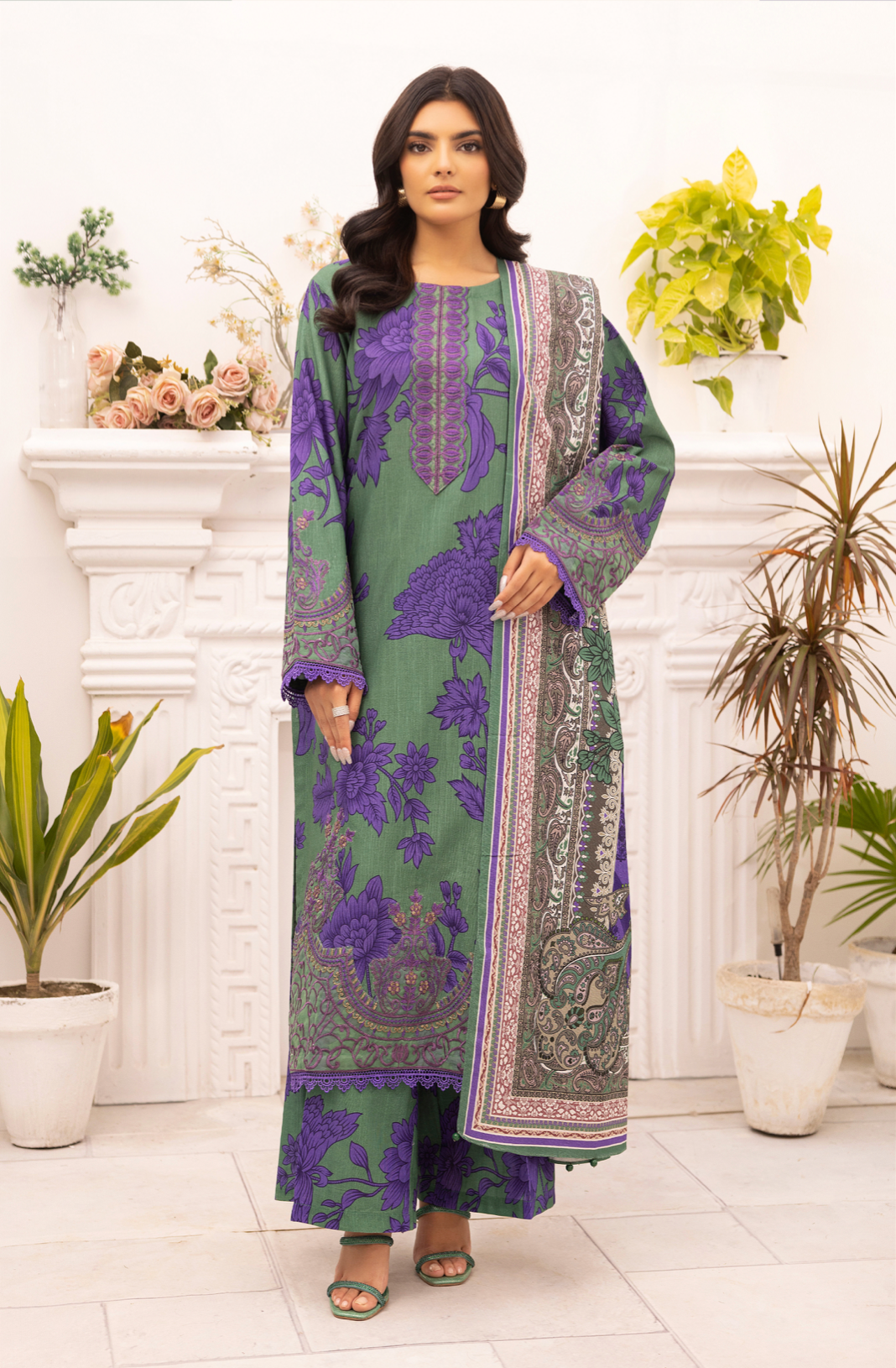 Green Aura Lux Khaddar Ladies Suit