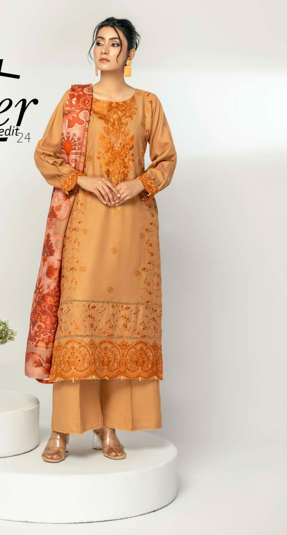 Golden Brown 'Alpine Luxe' Dhanak Ladies Suit