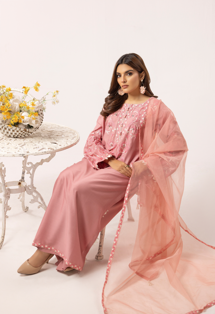 Pink 'Florence' Linen Ladies Suit
