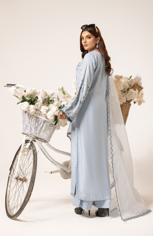 Blue 'Florence' Linen Ladies Suit