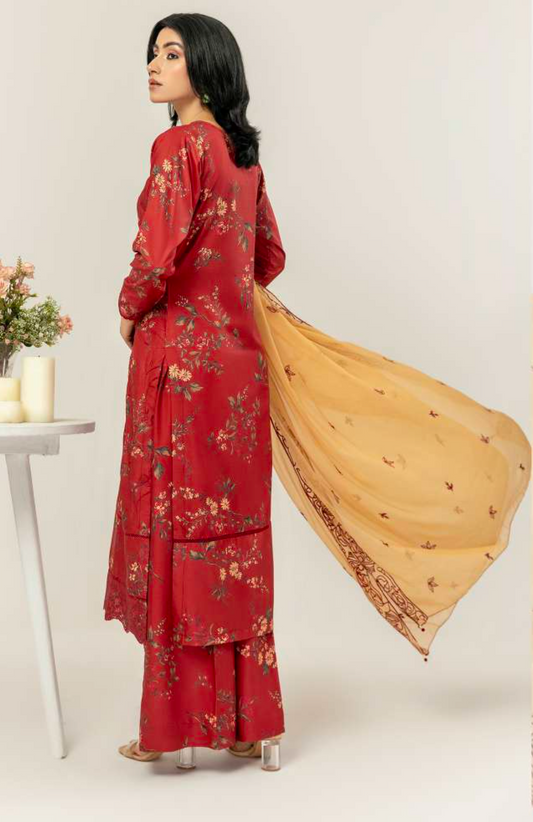 Red 'Gullposh' Linen Ladies Suit