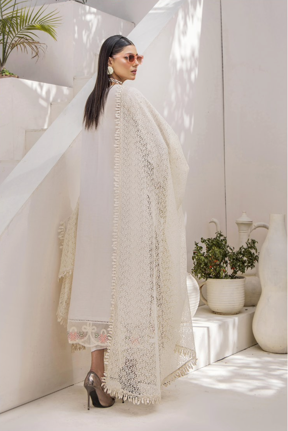 Light Beige Cream Maria B Design Cotton Ladies Suit