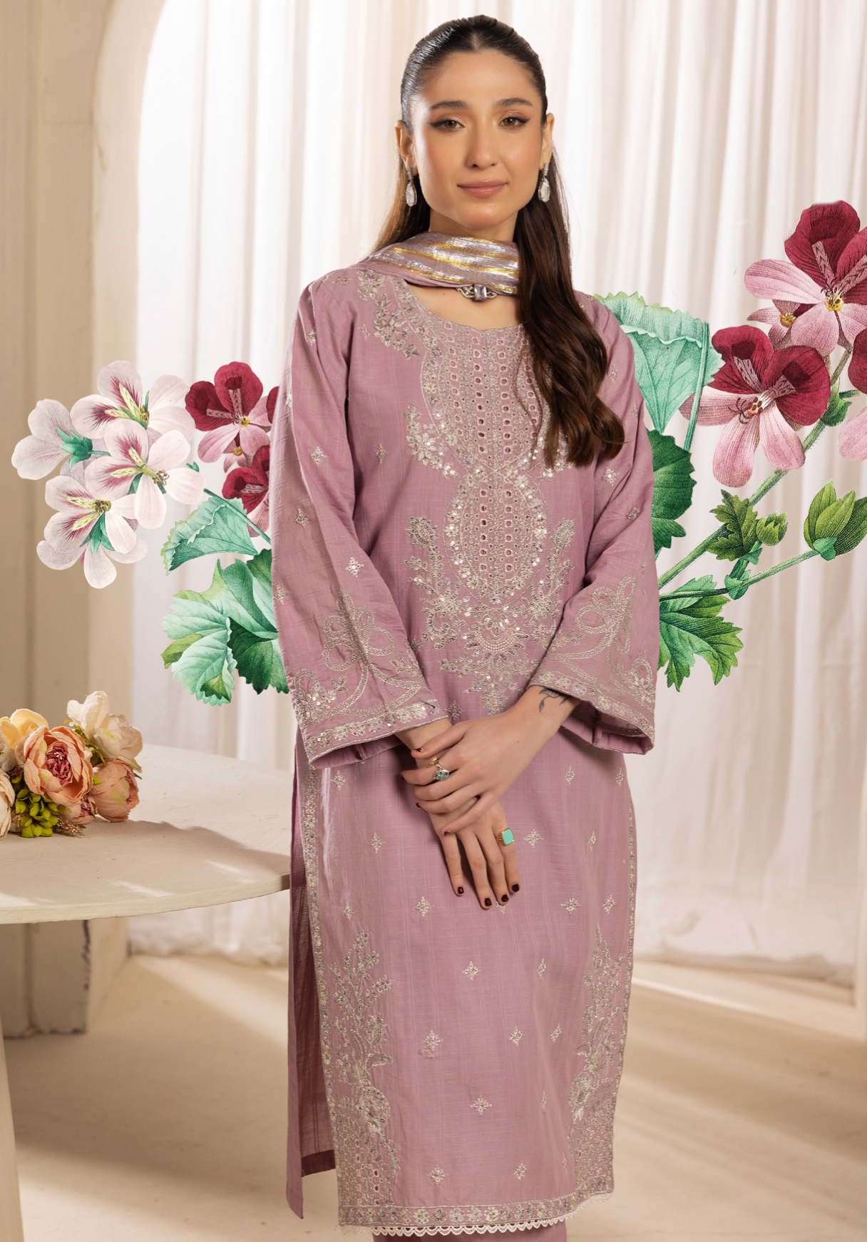 Lilac 'Senorita Lux' Cotton Ladies Suit