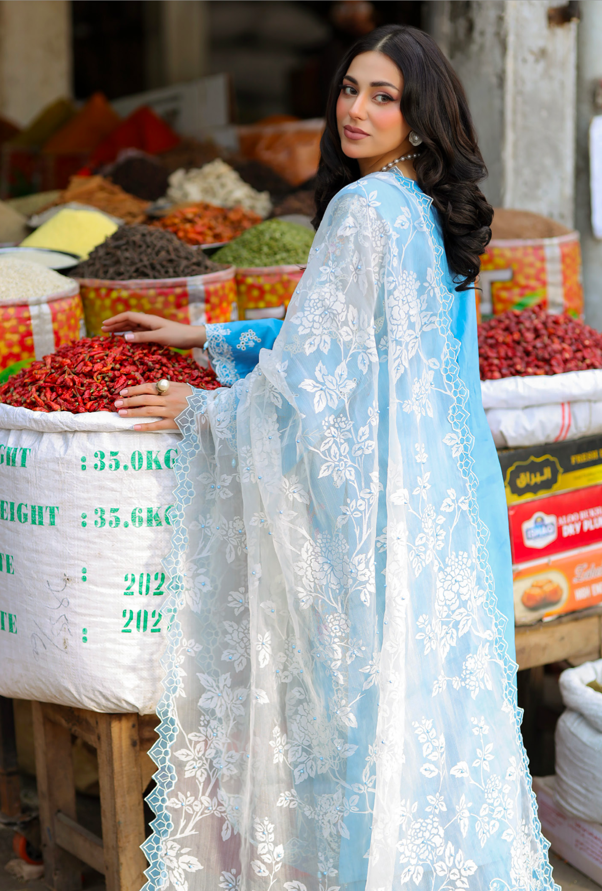 Blue 'Bazar Kahani' Cotton Ladies Suit