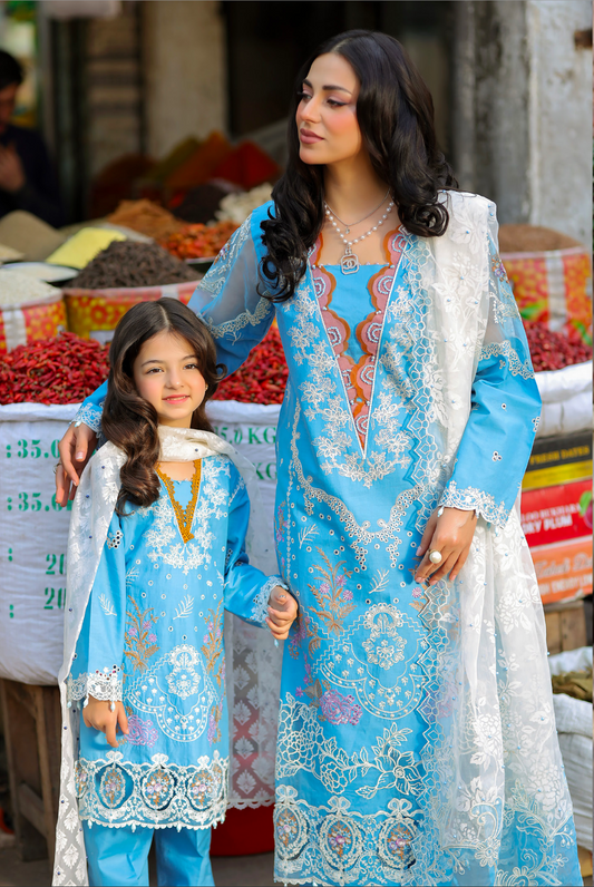 Blue 'Bazar Kahani' Cotton Girls Suit