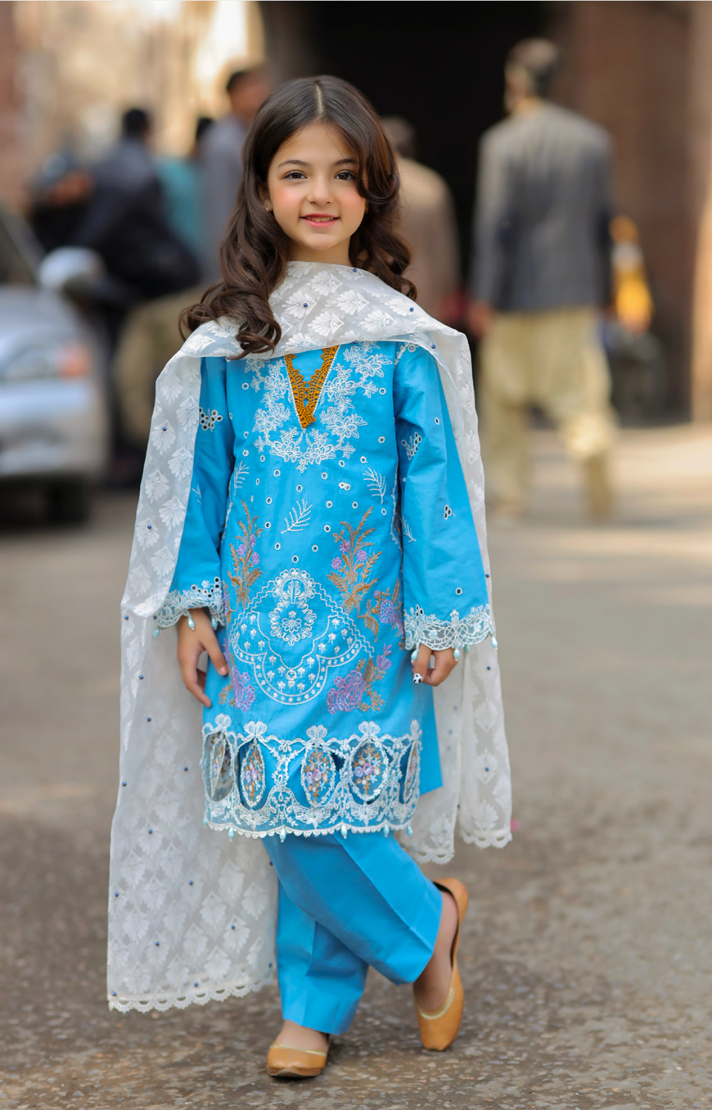 Blue 'Bazar Kahani' Cotton Girls Suit