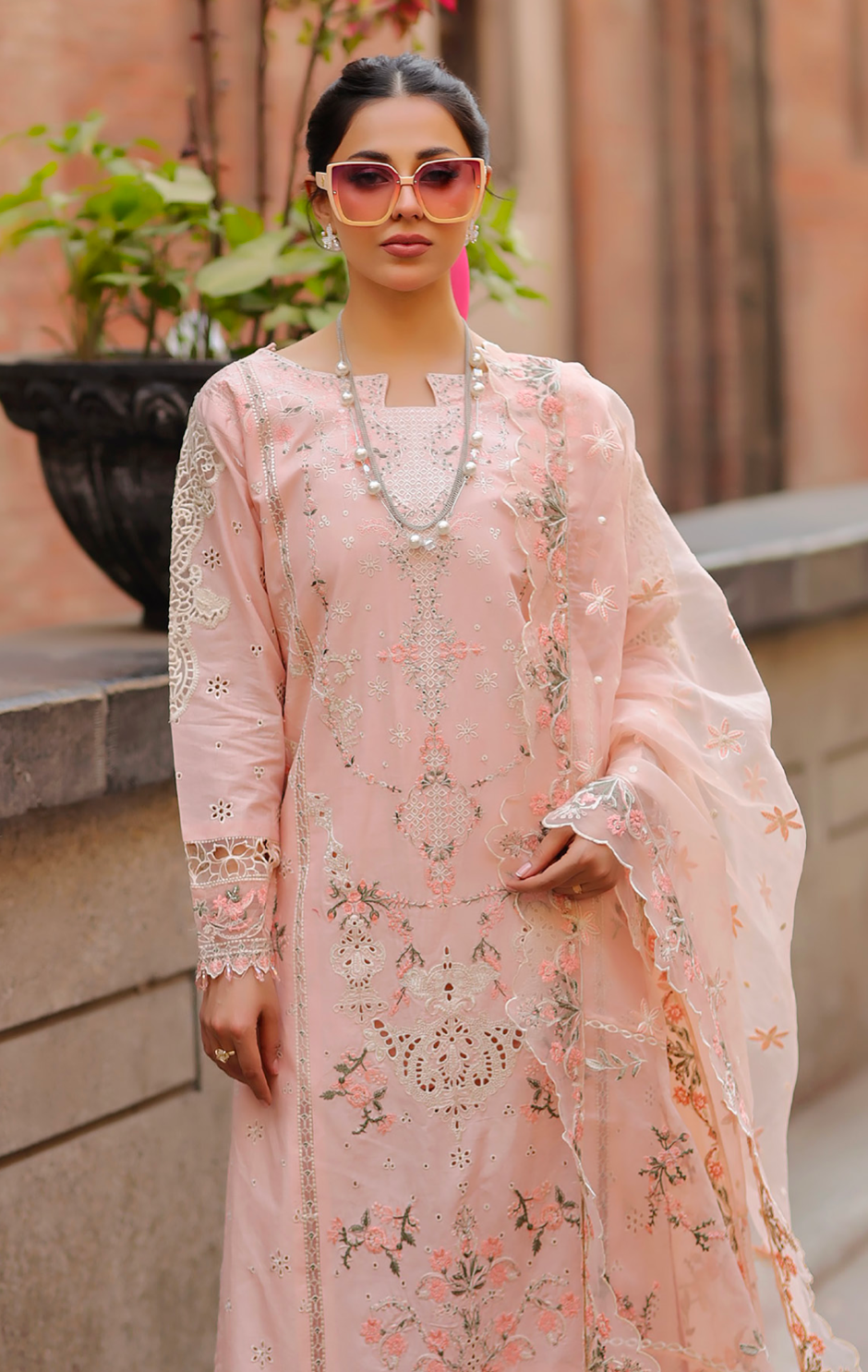 Nude Pink 'Bazar Kahani' Cotton Ladies Suit