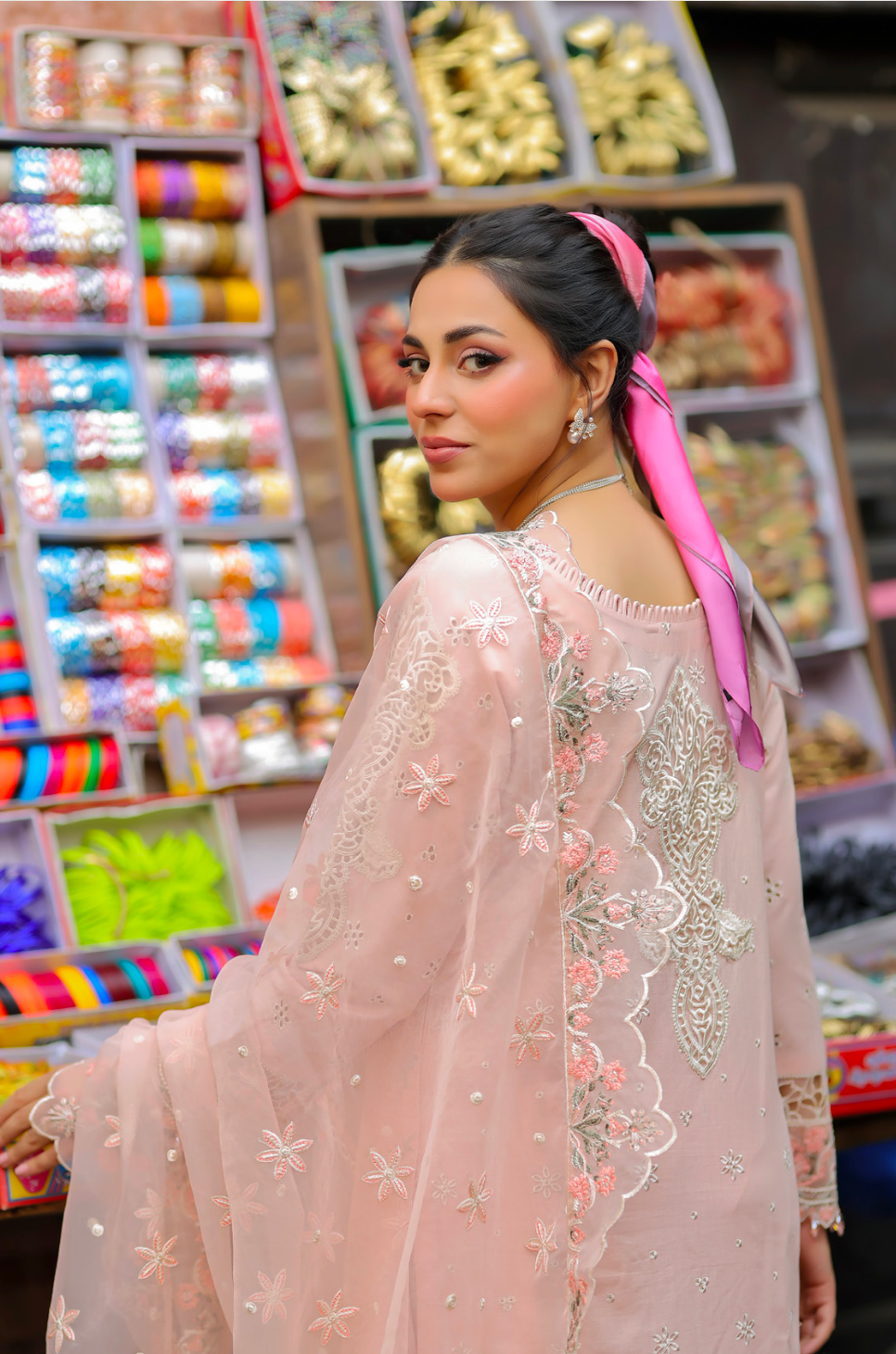 Nude Pink 'Bazar Kahani' Cotton Ladies Suit