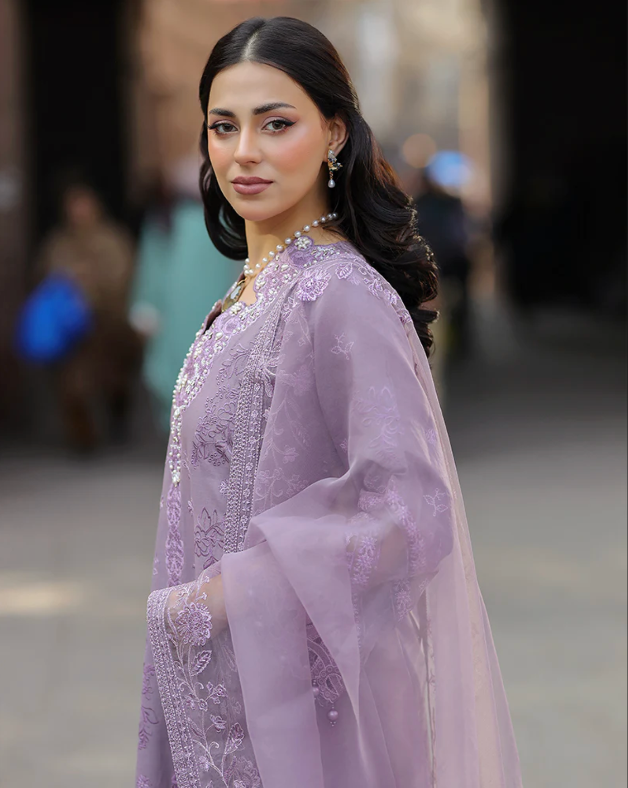 Lilac Purple 'Bazar Kahani' Cotton Ladies Suit