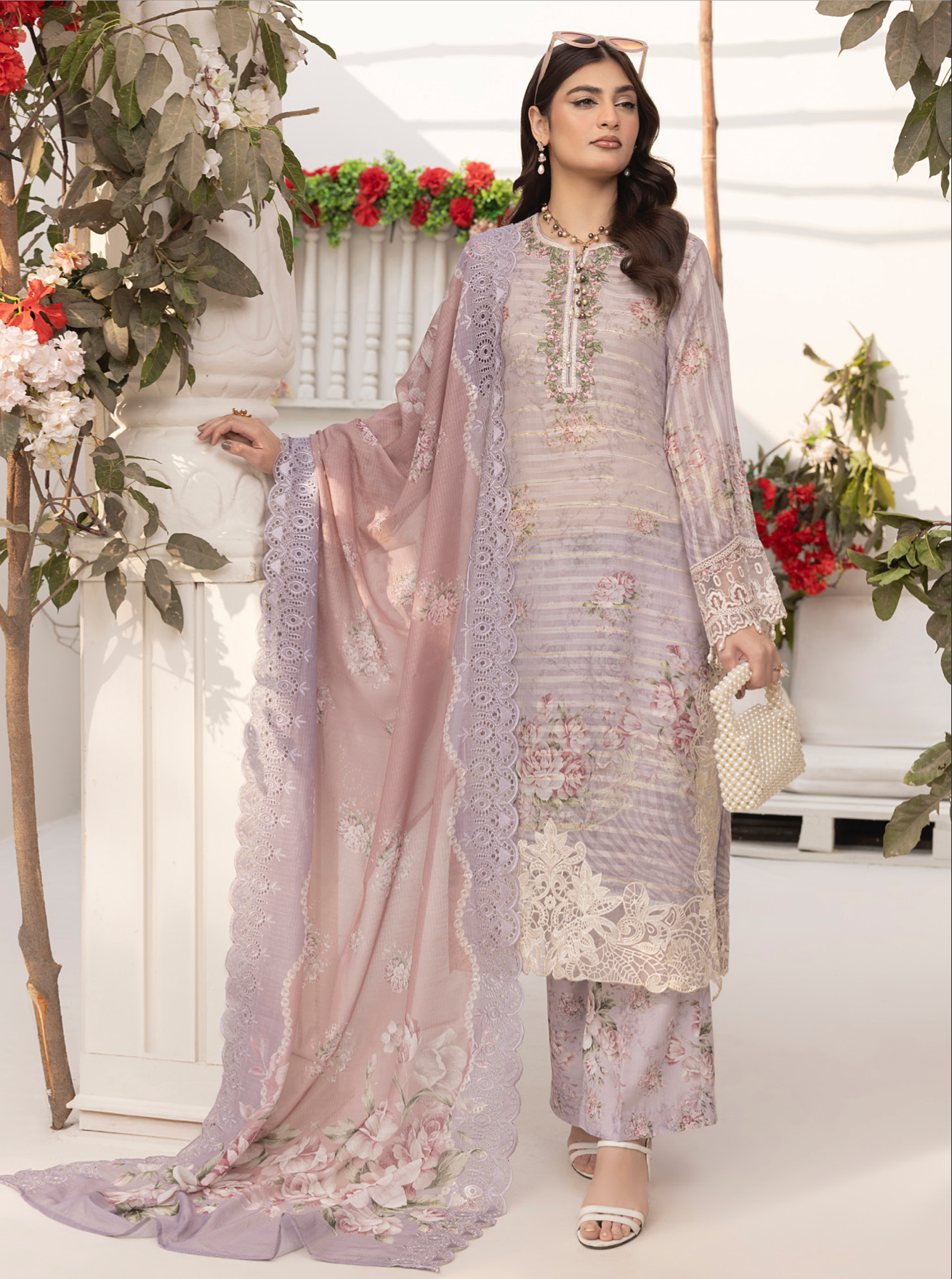 Lilac 'Zalea' Jacquard Ladies Suit