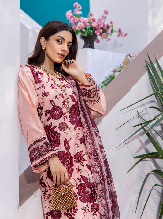 Dusty Peach Pink 'Maham' Viscose Ladies Suit