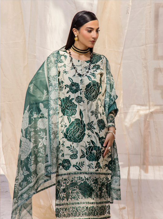 Light Olive Green 'Maham' Viscose Ladies Suit