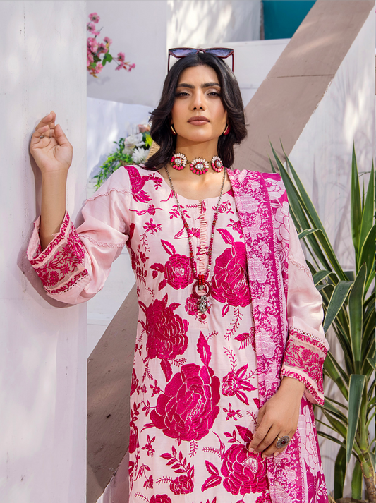 Light Pink 'Maham' Viscose Ladies Suit