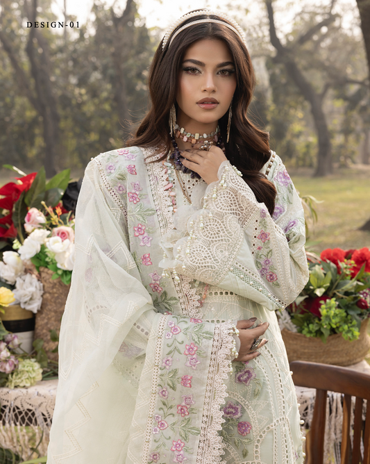 Light Mint Green 'Summer Fantasy' Lawn Ladies Suit