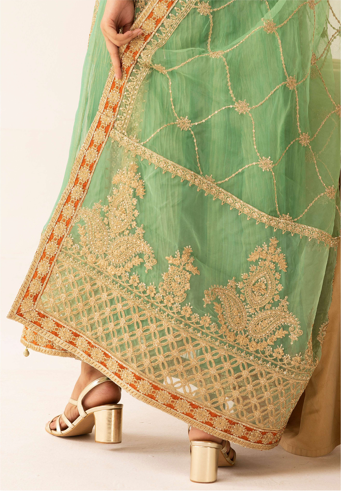 Green Crushed Ladies Suit