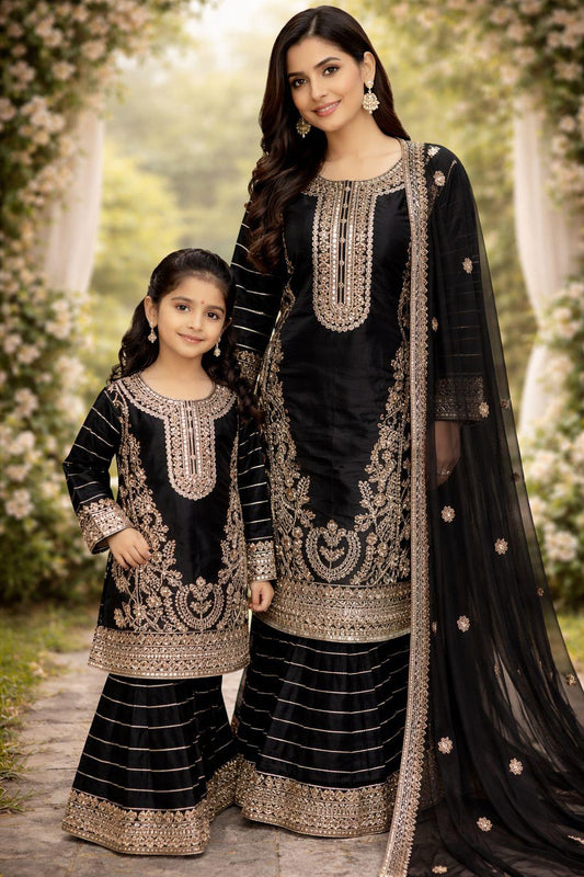 Black Silk Ladies Suit