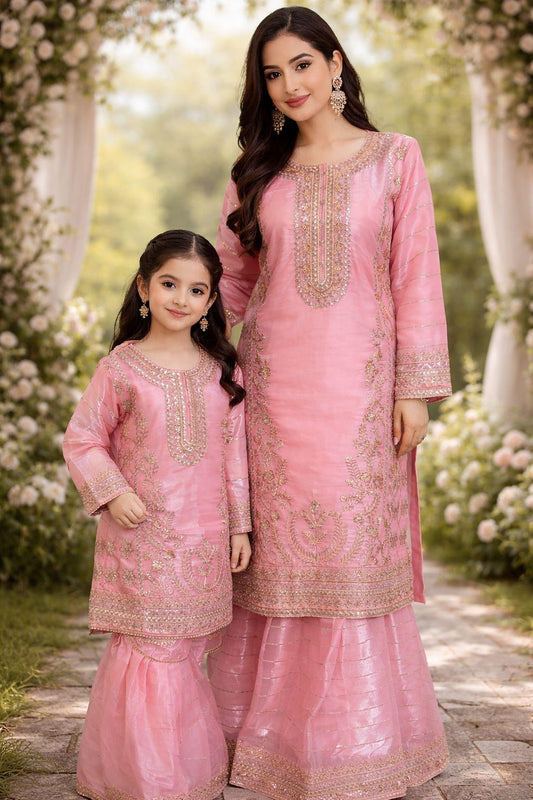 Pink Silk Ladies Suit