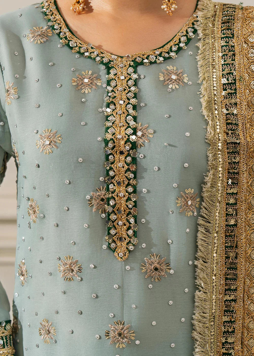 Slate Blue Grey 'Nida Lux' Chiffon Ladies Suit