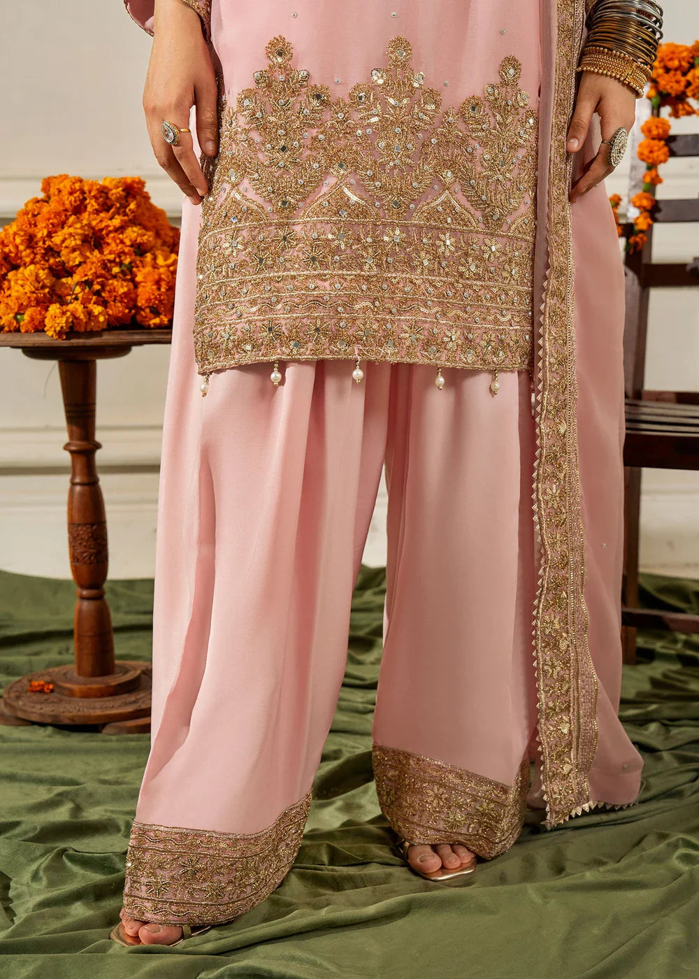 Pink 'Nida Lux' Chiffon Ladies Suit